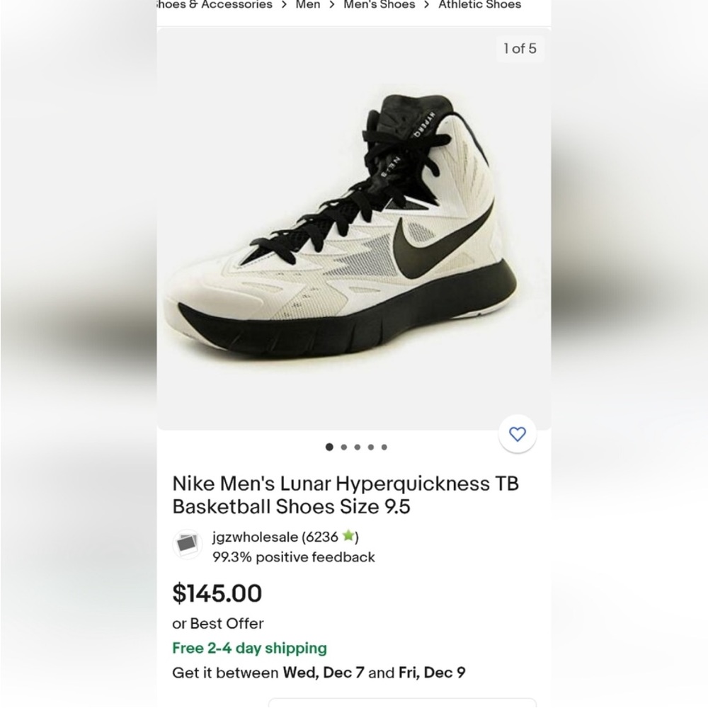 Nike Lunar Hyperquickness Sneakers Men’s 11.5 High Top - Picture 9 of 11